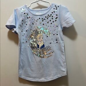 Disney Blue Sparkly Disney Frozen Short Sleeve Tee Size 4